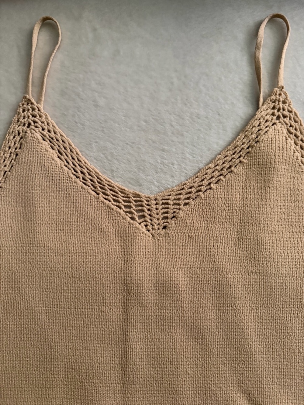 American Eagle Outfitters Tan AE Studio Knit Crochet Top - Picture 4 of 11